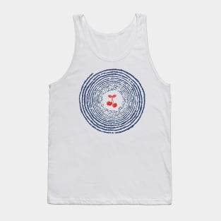 Blue Spiral with Cherries Tank Top